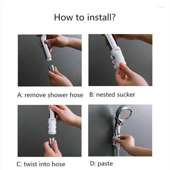 💖3/$15💖 Moving Silicone Sucker Shower Removable Suction Bracket Water Nozzle - Picture 4 of 4